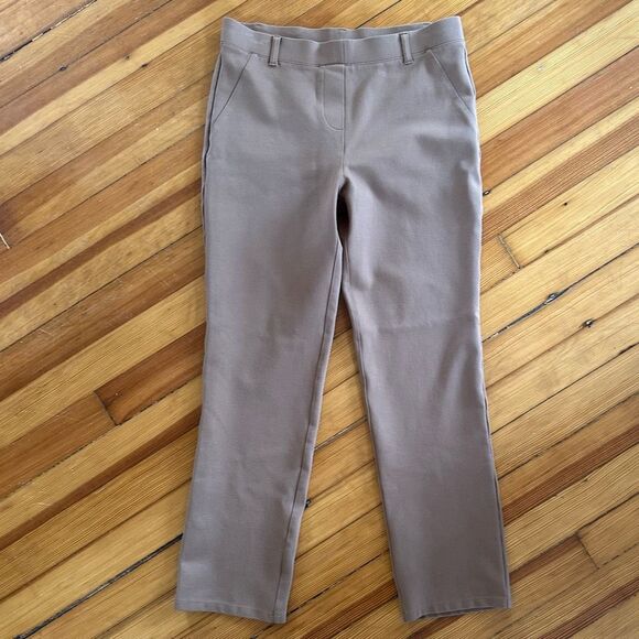 Quince Ultra-Stretch Ponte Straight Leg Pants in Roasted Pecan Size M - Picture 2 of 7